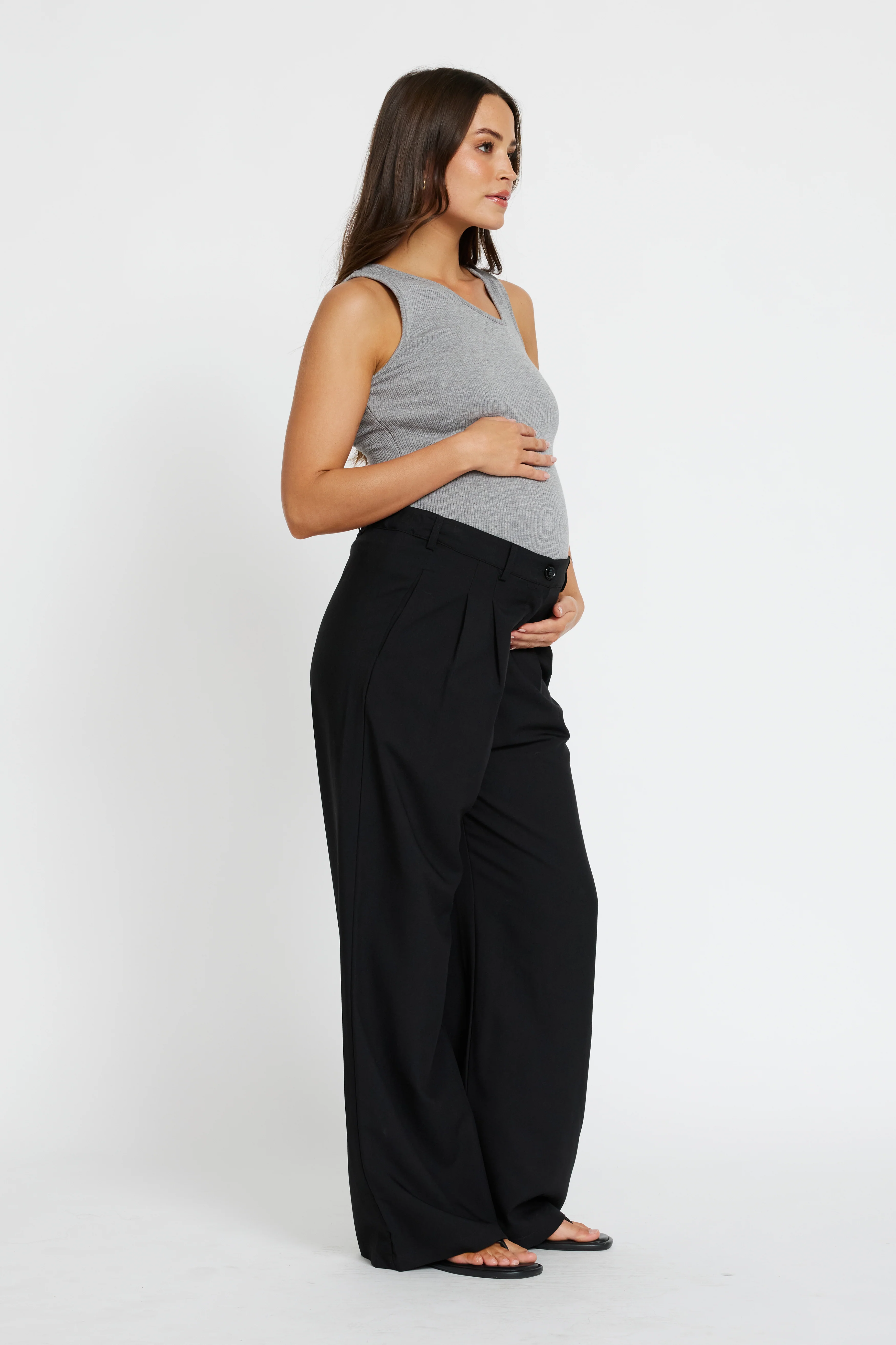 Zadie Adjustable Wide Leg Trouser - Black - Image 5