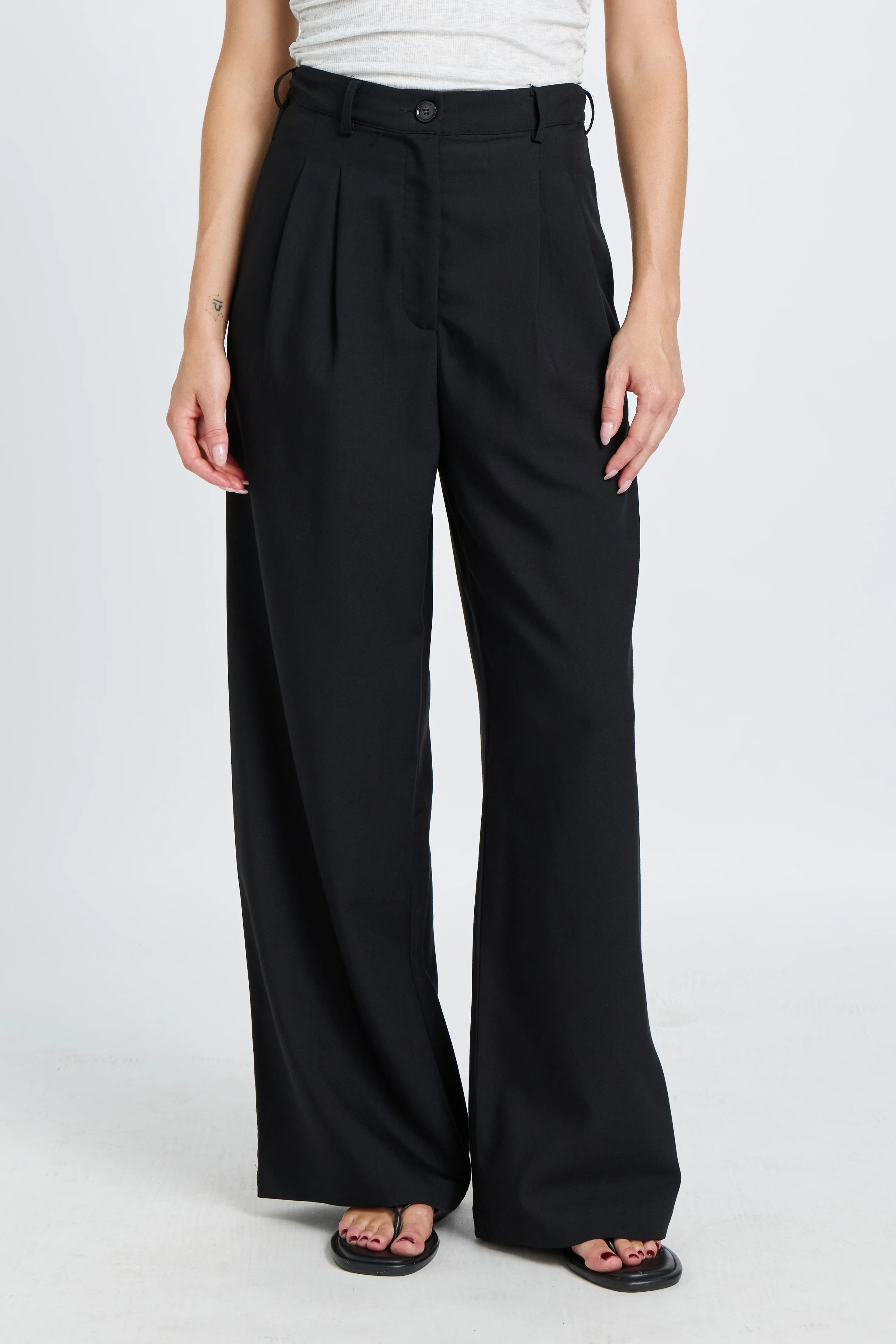 Zadie Adjustable Wide Leg Trouser - Black - Image 8