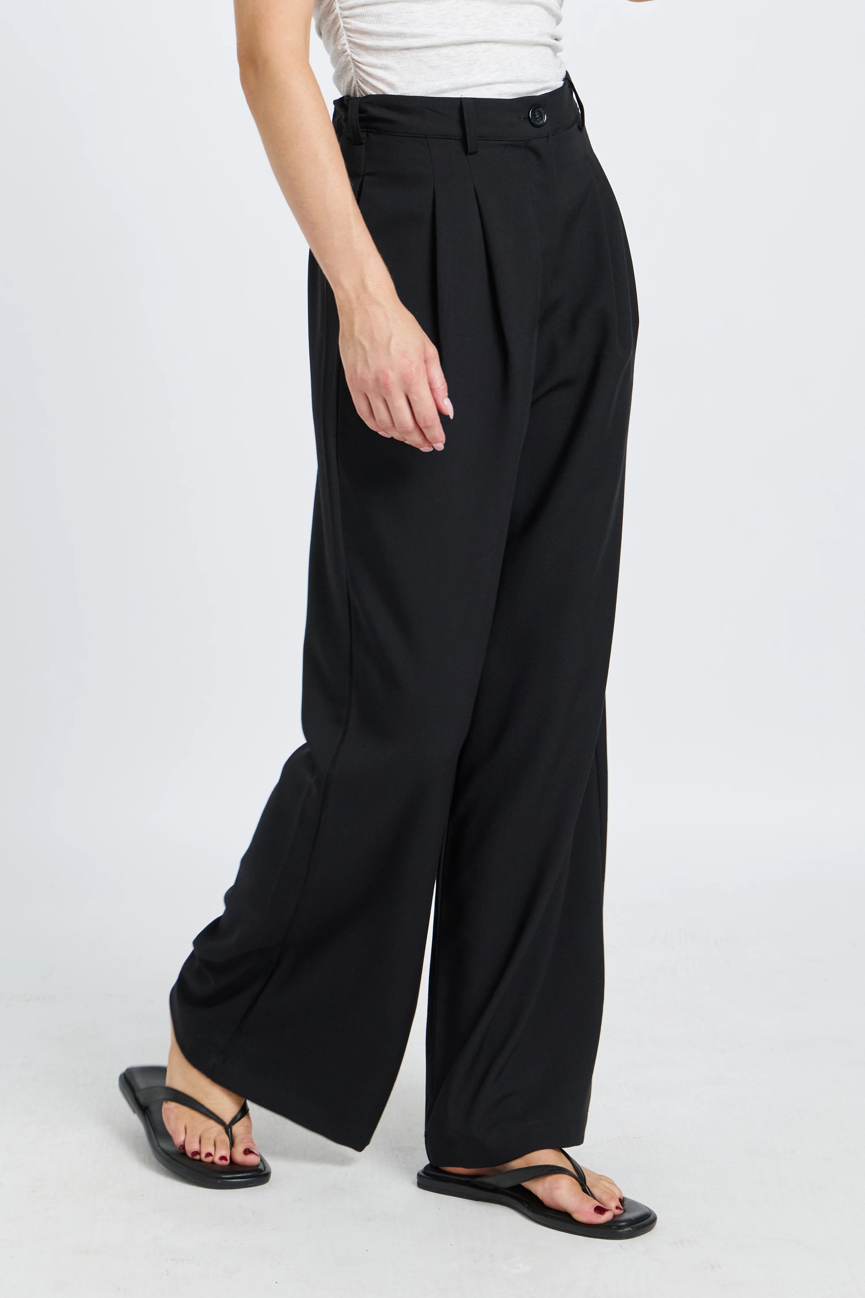 Zadie Adjustable Wide Leg Trouser - Black - Image 9