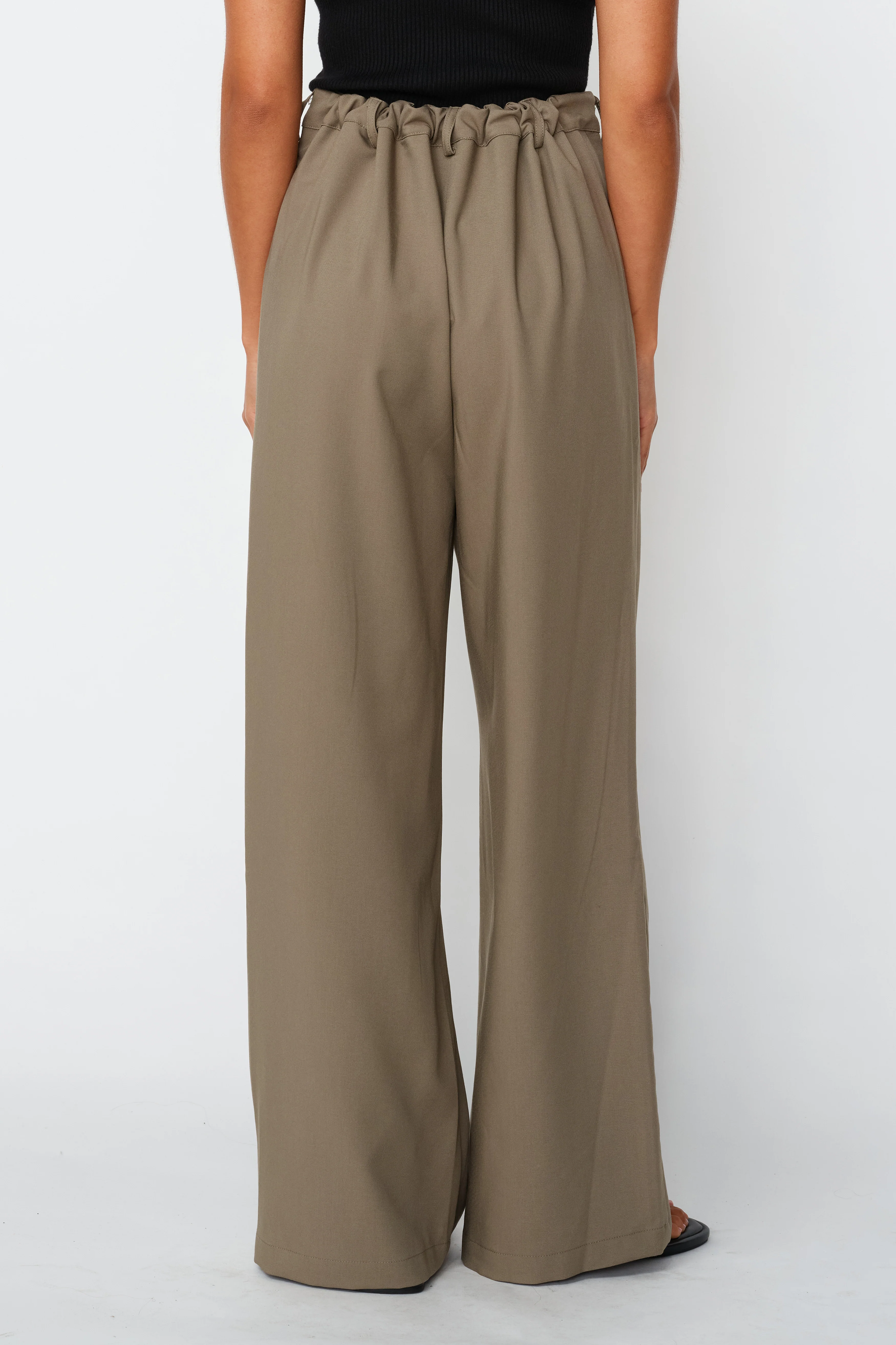 Zadie Adjustable Wide Leg Trouser - Khaki - Image 10